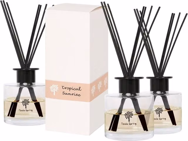 Nicola Spring Tropical Sunrise 200ml Glass Reed Diffuser in Yellow and Transparent