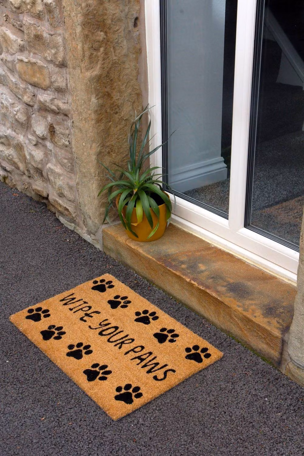 Arthouse Astley Wipe Your Paws Printed Coir Doormat, Black and Natural, W: 40 cm, D: 60 cm – 5