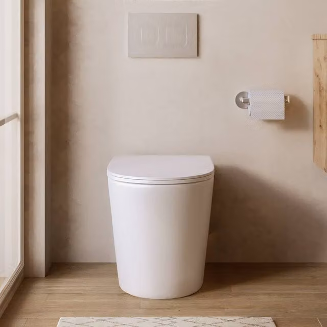 Banyetti Scene Rimless Back to Wall Toilet in Gloss White with Soft Close Seat, W/D/H: 36 x 56 x 40 cm