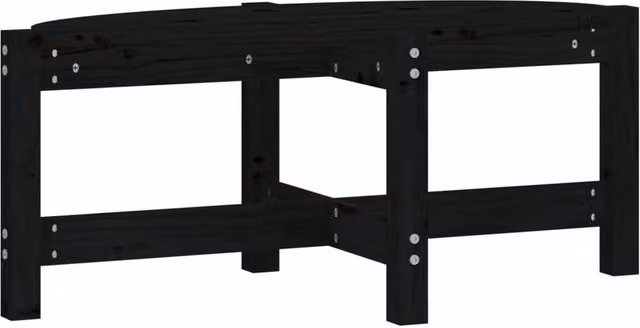 Berkfield Home Black Rustic Solid Pine Coffee Table W: 87 cm, D: 48 cm, H: 35 cm – 1