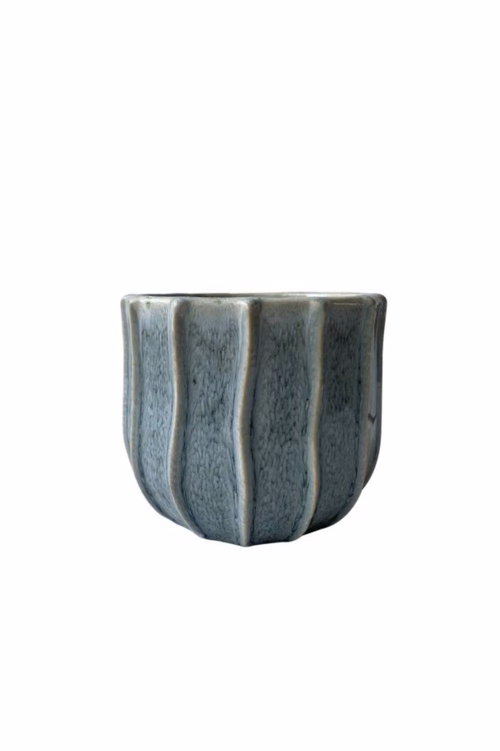 KDMD Hortus Porto Tabletop Ceramic Flower Pots, Blue and Grey, 4 Pack, W: 7.5 cm, D: 7.0 cm, H: 8.0 cm – 2