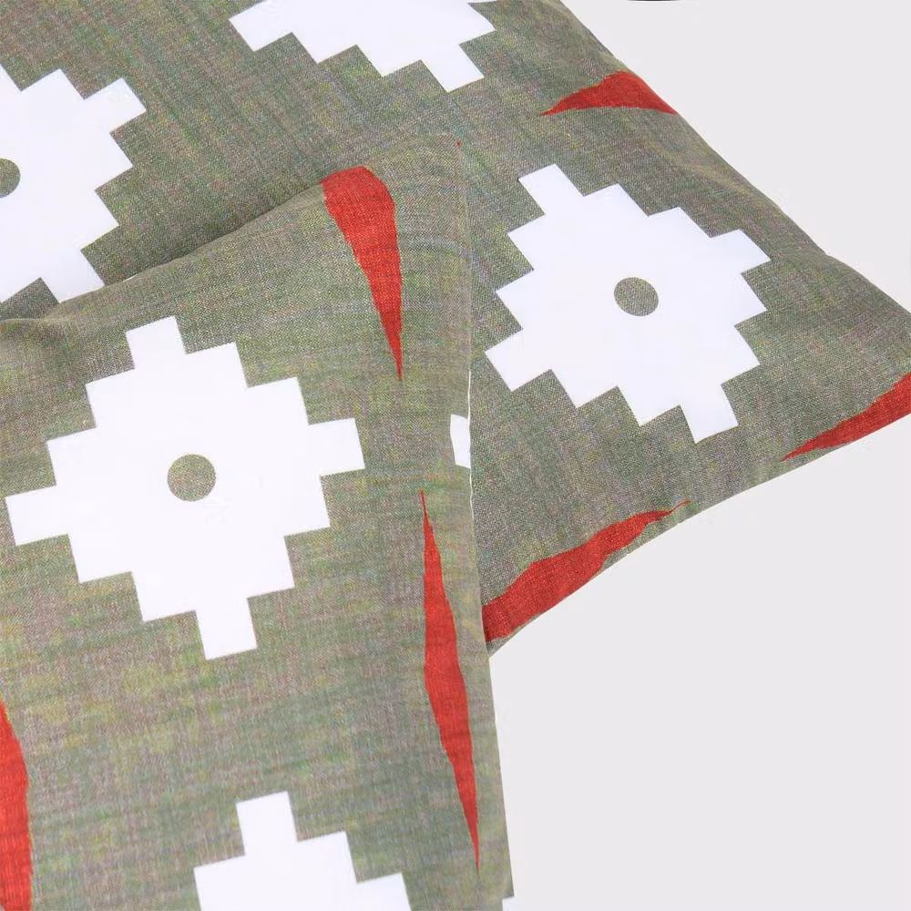 OHS Set of 2 Geometric Outdoor Garden Cushion Covers, Olive Green, W/D/H: 45 x 45 x 45 cm – 4