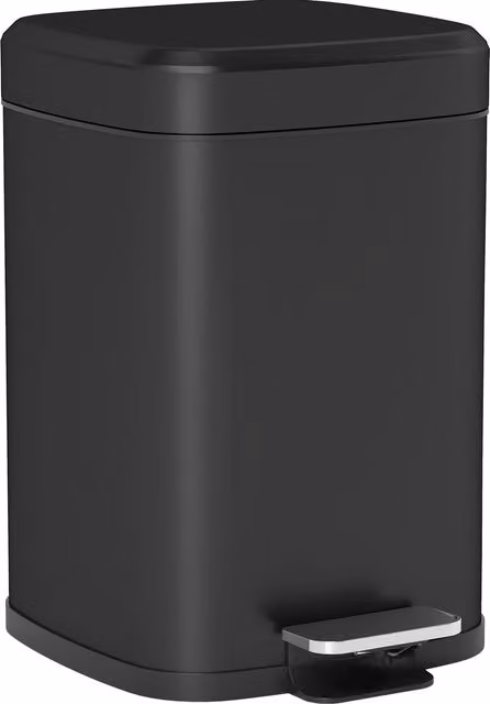 HOMCOM 12L Metal Kitchen Pedal Bin with Soft-close Lid and Removable Inner Bucket, Black – 1