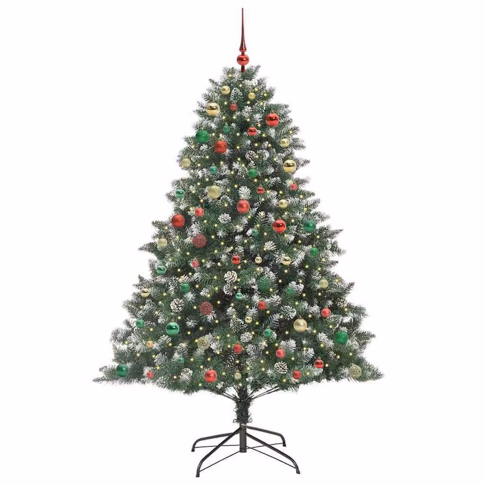 Berkfield Home Artificial Green Christmas Tree with Stand, H x W x D: 240 x 160 x 160 cm – 3