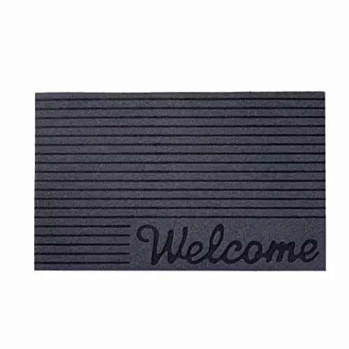 Nicoman Embossed Welcome Indoor and Outdoor Door Mat, Grey, W/D/H: 75 x 45 x 0.8 cm – 1