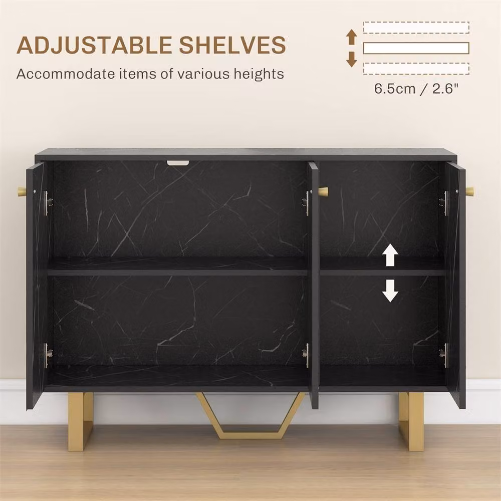 EONLION Modern Black and Gold Sideboard Storage Cabinet – 2