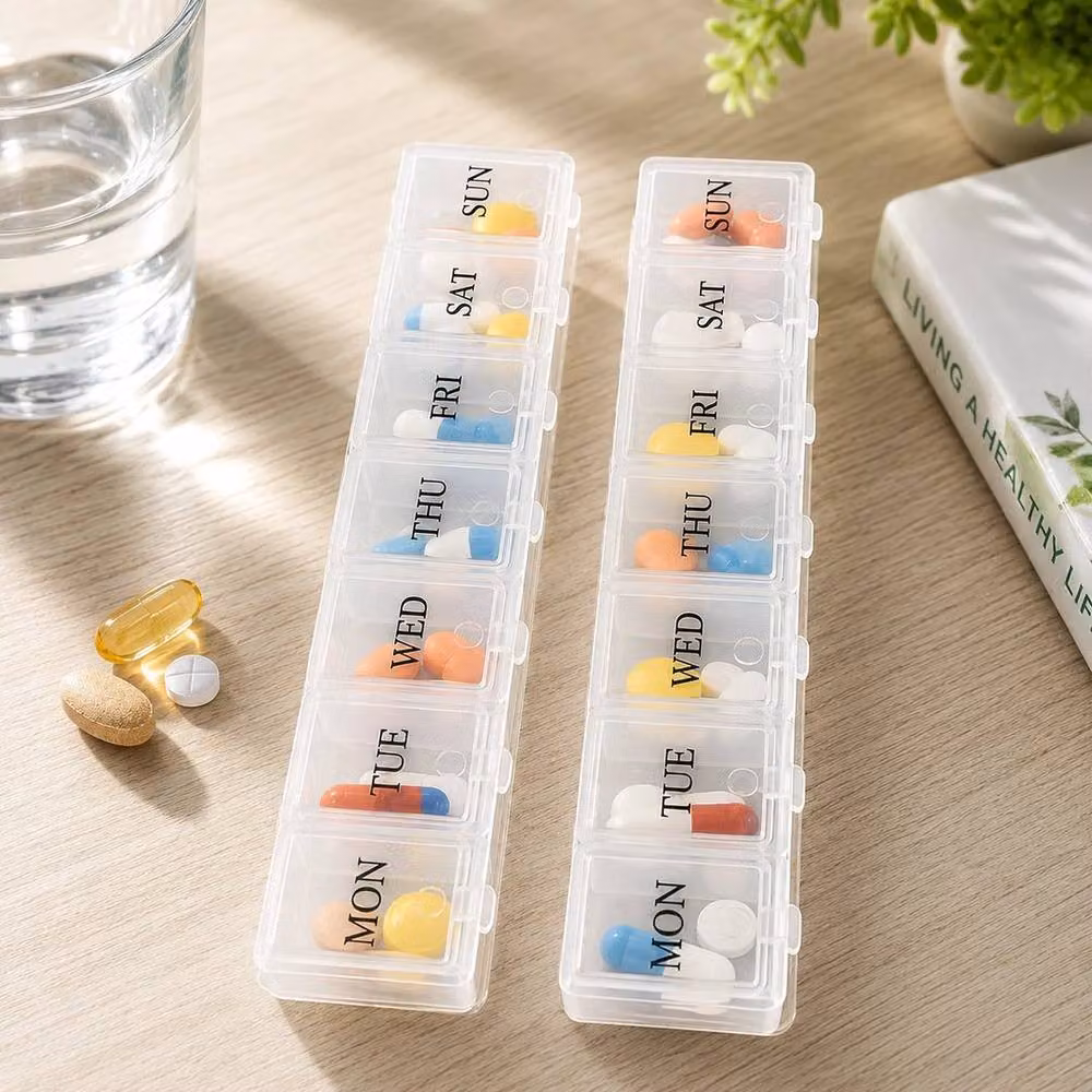SPETLEK 4 Pack Large 7-Day Pill Box in Transparent – 3