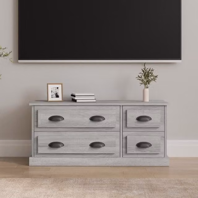 Berkfield Home Grey Sonoma TV Cabinet W/D/H: 100 x 35.5 x 45 cm – 1