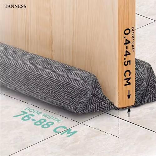 Tanness Double-Sided Foam Door Draft Excluder in Black or Grey – 5
