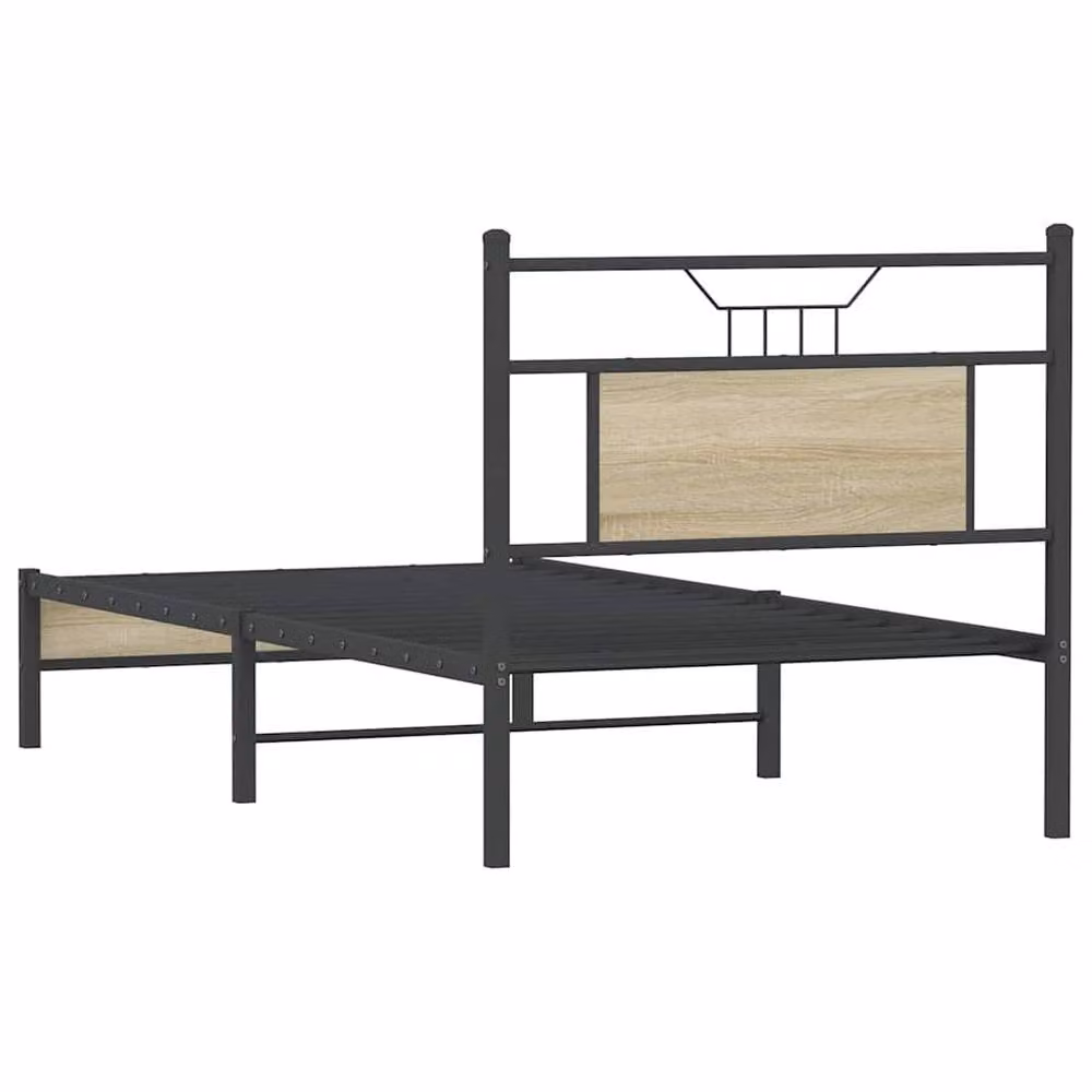 Berkfield Home Sonoma Oak Small Single Bed Frame in Brown, W: 75 cm, L: 190 cm – 4