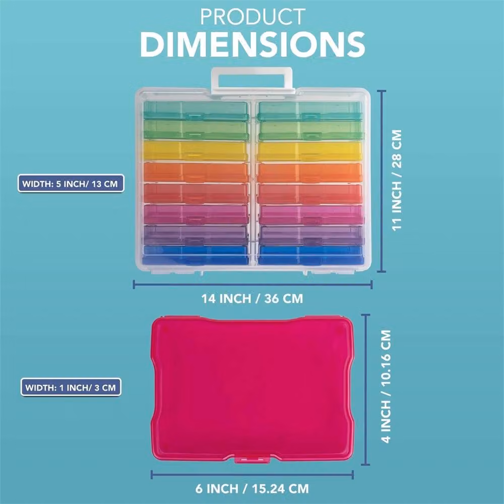 Nordara Multi-Coloured Transparent Plastic Photo Storage Boxes for 1600 4x6 Photos – 2