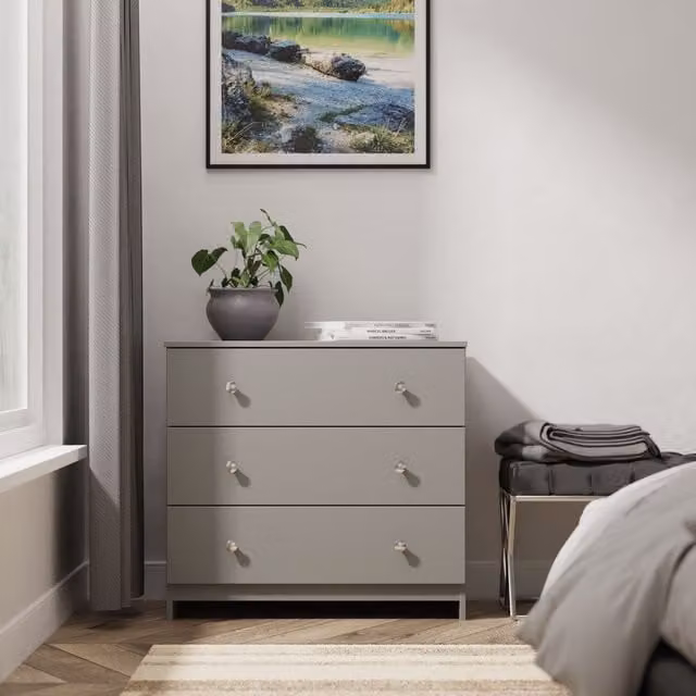 Ready Assembled 2 U Newlyn 3 Drawer Chest in Dark Grey