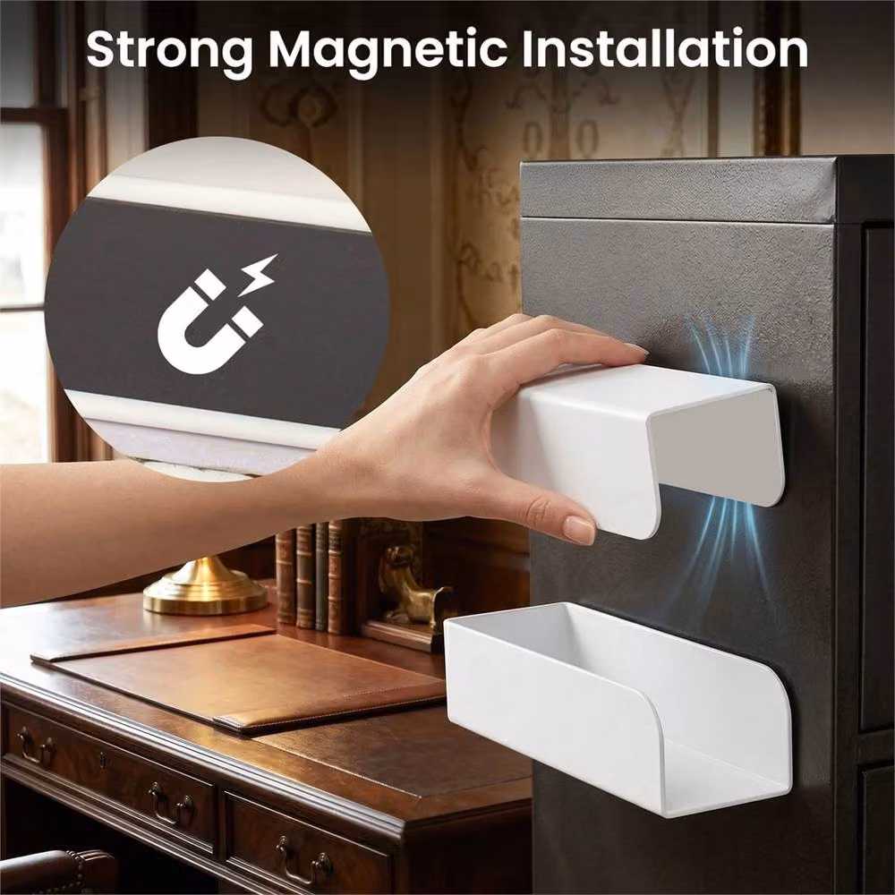 Havendro Magnetic Wall Tissue Holder and Glove Dispenser in White – 2