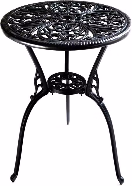 Centurion Supports Bangui Bistro Table in Black Metal, W/D/H: 60 x 60 x 65 cm