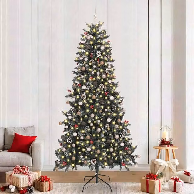 Berkfield Home Artificial Christmas Tree, Green, W/D/H: 129.5 x 129.5 x 240 cm – 1