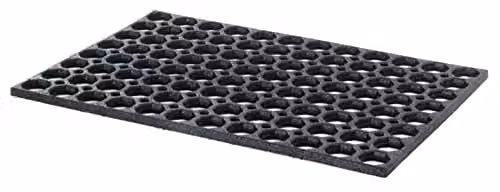 Nicoman Black Rubber Ring Outdoor Door Mat, W/D/H: 60 x 40 x 1.3 cm