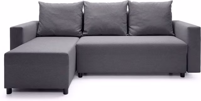 Abakus Direct Oslo Reversible L-Shape Corner Sofa Bed with Storage in Grey Fabric – 1