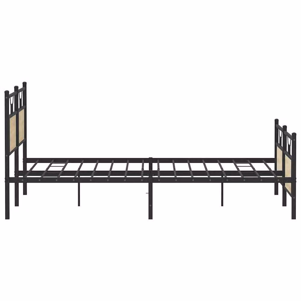 Berkfield Home Metal Bed Frame in Sonoma Oak Brown, W/D/H: 160 x 200 x 91.5 cm – 3