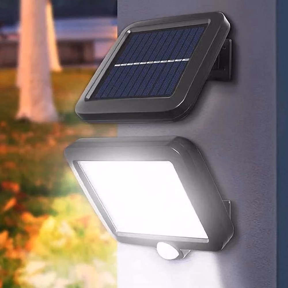 KORVIXA Solar Floodlight with Motion Sensor, Black, Diameter: 25 cm, Height: 19 cm – 4