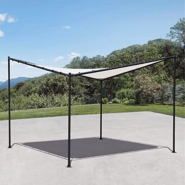 Primrose 3.5m Square Portable Steel Frame Sail Shade in Sand