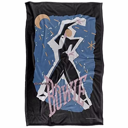 LOGOVISION David Bowie Iconic Guitar Gradient Super Soft Silky Fleece Blanket, Multicolour, W: 91.44 cm x L: 147.32 cm