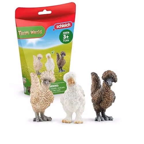 Schleich Farm World 3Pc Chicken Friends Multicolour Toy Figurine Set