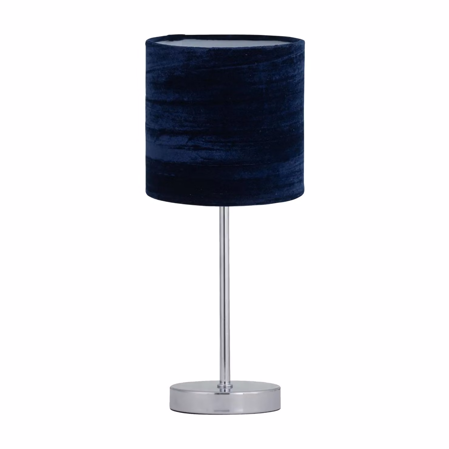 First Choice Lighting Set of 2 Chrome Table Lamps with Blue Fabric Shades – 2