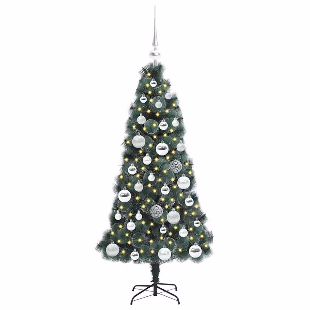 Berkfield Home Pre-lit Artificial Christmas Tree with Ball Set, Green, Height: 120 cm – 3