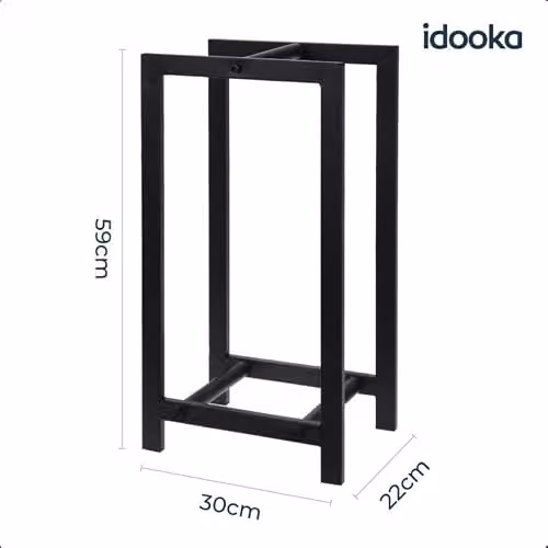 idooka Industrial Metal Log Storage Rack in Black, Height: 59 cm – 5