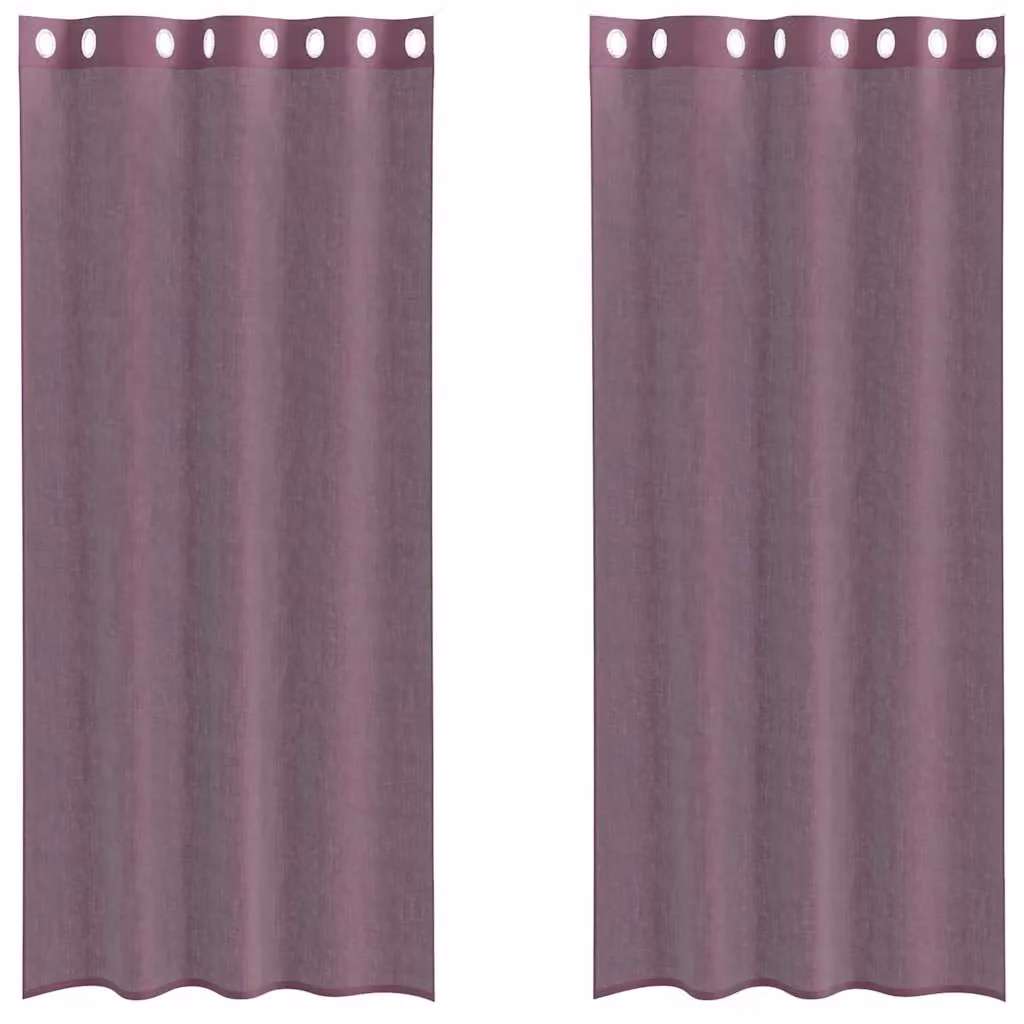 Berkfield Home Purple Voile Fabric Panel Curtains with Eyelets, 2 Pack, W: 140 cm, H: 245 cm – 2