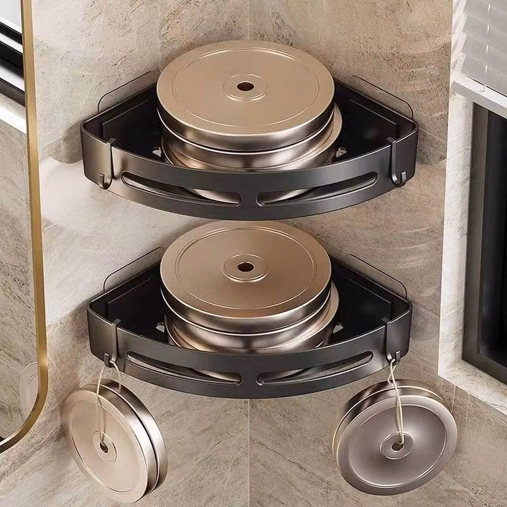 Kelvenix 2-Layer Corner Shower Caddy Storage Rack in Black – 4