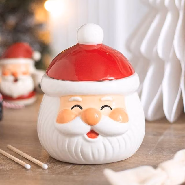 Uniqueful Jolly Santa Christmas Ceramic Oil Burner and Wax Warmer in Multicolour – 1