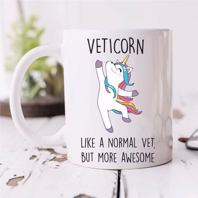 60 Second Makeover Limited Veticorn Awesome Vet Unicorn Ceramic Mug in White