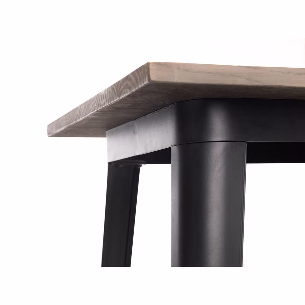 Cheshire Premium Grafton Industrial Bar Table in Black and Multicolour Wood and Metal, W/D/H: 60 x 60 x 60 cm – 3