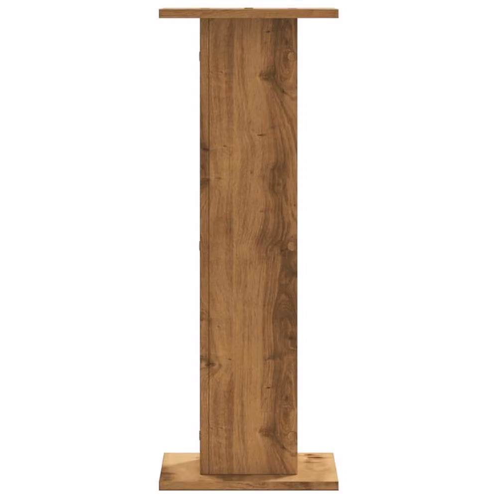 Berkfield Home Set of 2 Artisan Oak Plant Stands, Brown Engineered Wood, W/D/H: 30 x 30 x 80 cm