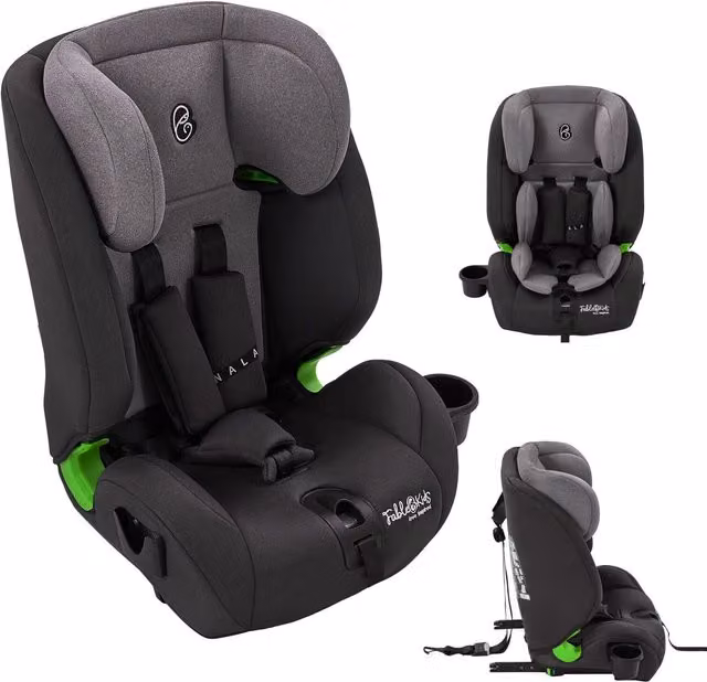 FableKids Child Car Seat with 3-Point Safety Harness, Grey, UN R129 i-Size