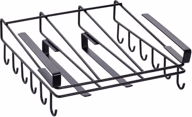 Garden Sanctuary Black Metal Under Cabinet Hanging Storage Rack and Cutting Board Holder