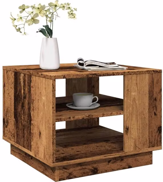 Berkfield Home Old Wood Coffee Table in Brown, W/D/H: 55 x 55 x 42 cm – 1