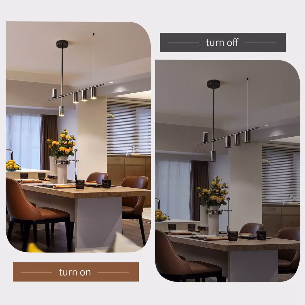 NIVOR 5-Light Dimmable LED Pendant Light Fixture, Modern Black Hanging Chandelier – 3