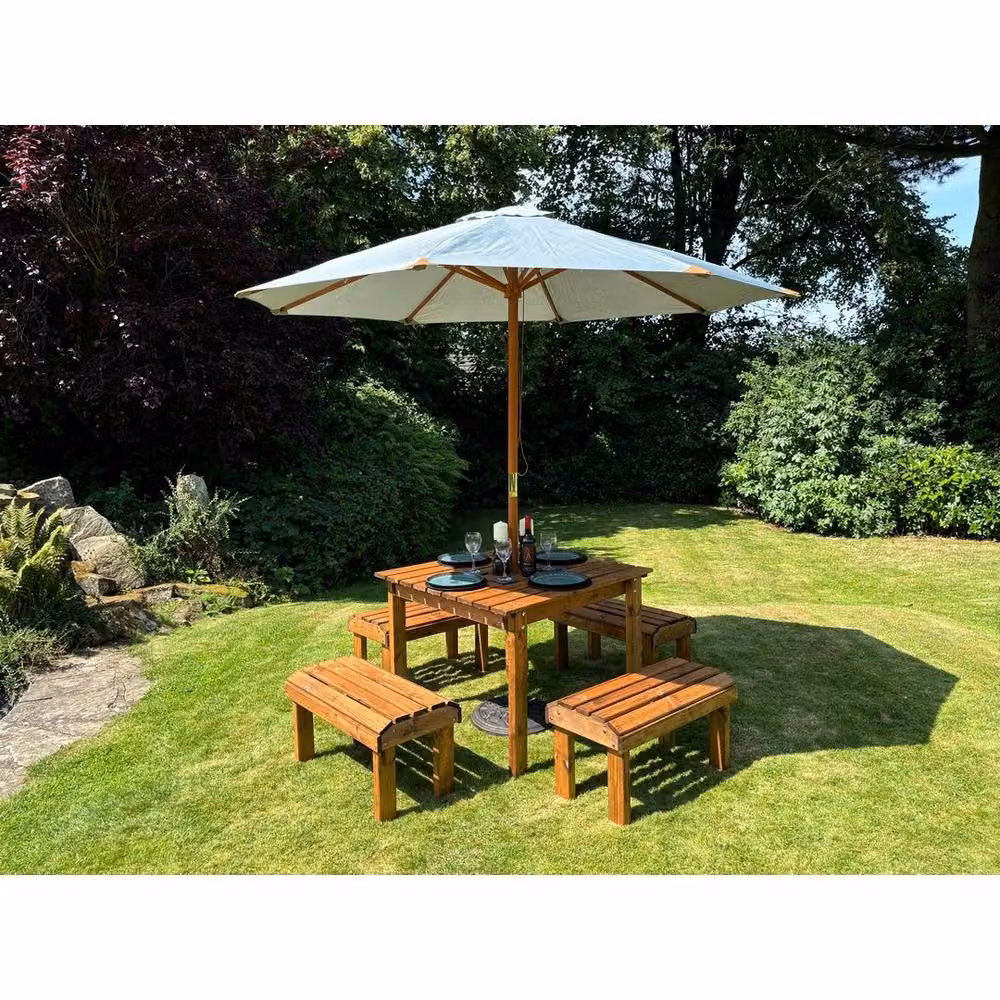 Charles Taylor Four Seater Garden Furniture Table Set in Brown and Grey, W/D/H: 170 x 170 x 80 cm – 2