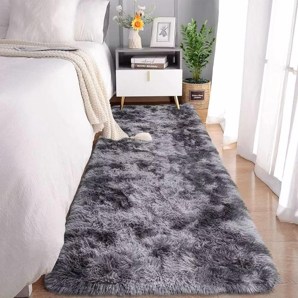 FORGEVIO Dark Grey Modern Rectangular Hall Runner Rug W: 80 cm, L: 150 cm – 2