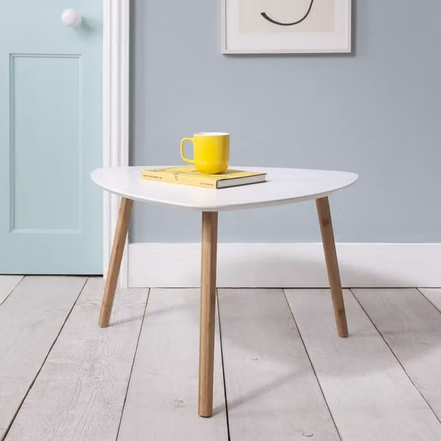 Nöa and Nani Malme Extra Large Round Side Table in White and Natural Pine – 1