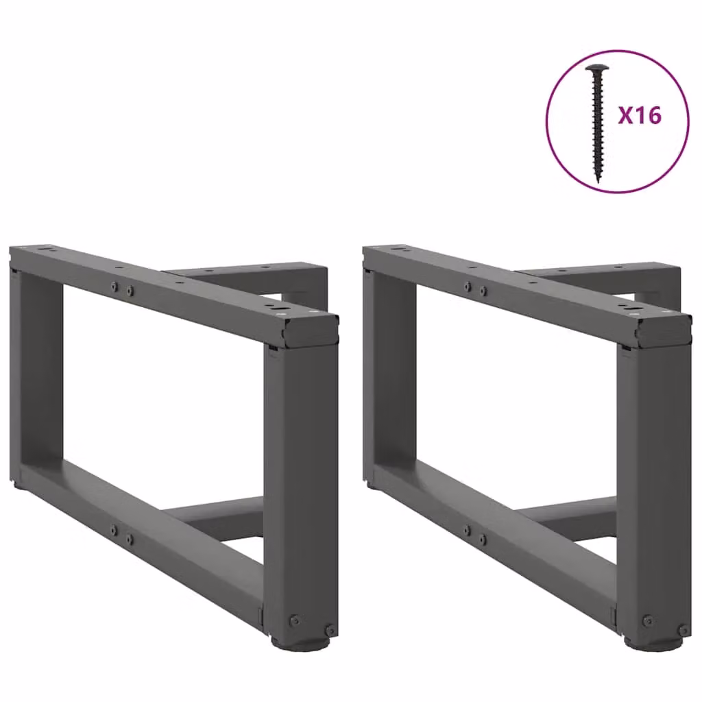 Berkfield Home T-Shaped Coffee Table Legs, 2 Piece Anthracite and Black Steel, W/D/H: 70 x 25 x 30-31 cm – 2
