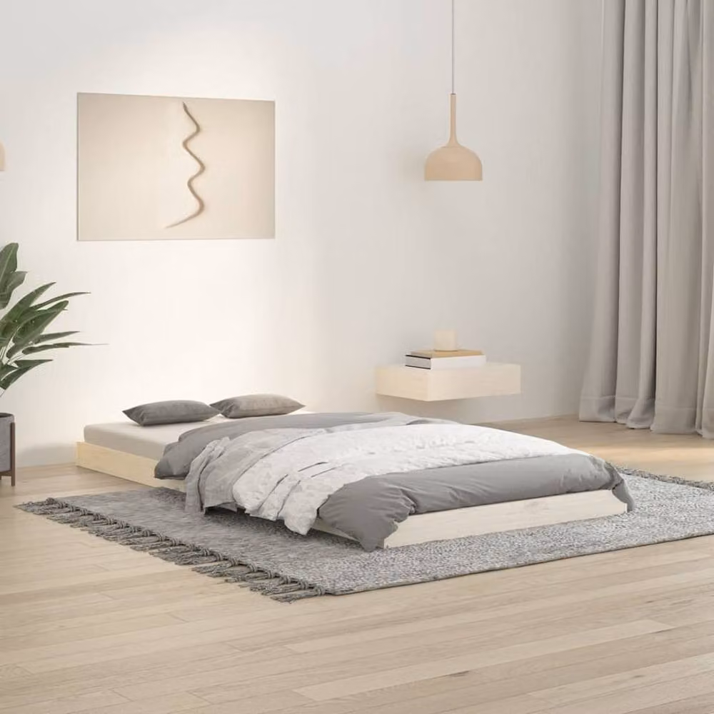 Berkfield Home Beautiful Single Bed Frame in White Solid Pine, W/D/H: 90 x 190 cm – 2