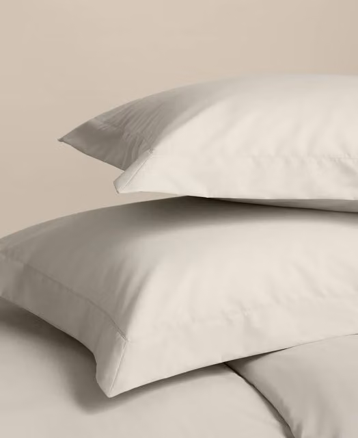 M&S Egyptian Cotton 400 Thread Count Percale Oxford Pillowcase in White or Beige