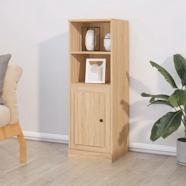 Berkfield Home Sonoma Oak Highboard in Brown, W/D/H: 36 x 35.5 x 103.5 cm