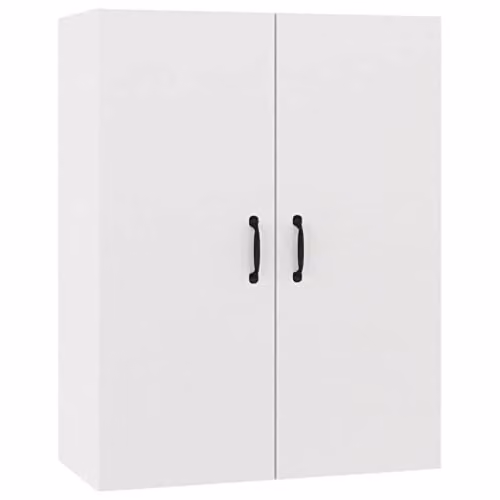 vidaXL White Modern Wall-Mounted Hanging Cabinet with Hinged Doors and Internal Shelves, W/D/H: 69.5 x 34 x 90 cm