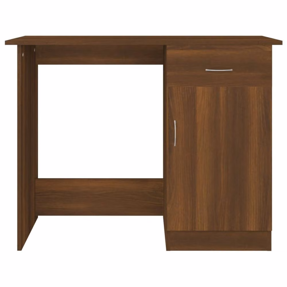 Berkfield Home Modern Writing Desk in Brown Oak, W/D/H: 100 x 50 x 76 cm – 4