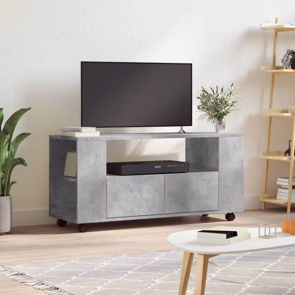 Berkfield Home TV Cabinet in Concrete Grey, W/D/H: 102 x 34.5 x 43 cm – 2