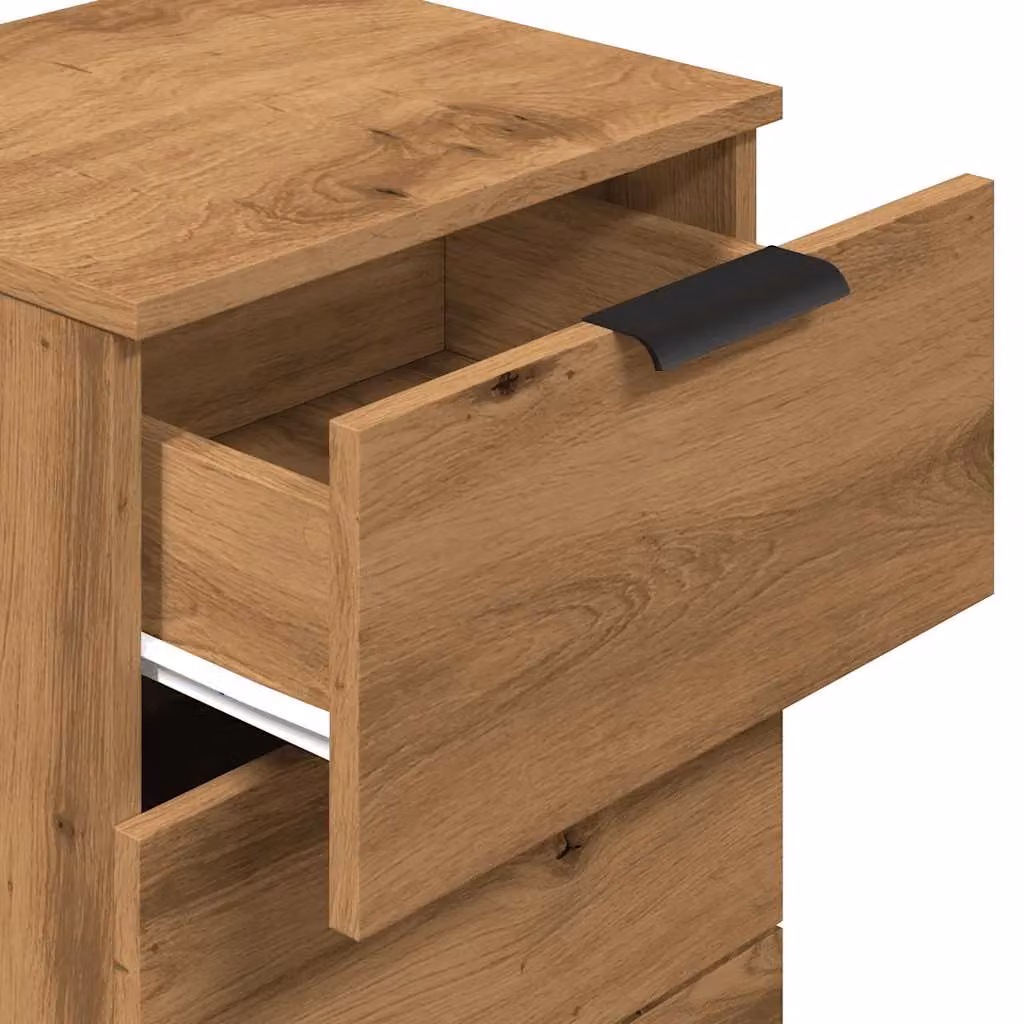 Berkfield Home Artisan Oak Bedside Cabinets, 2 Piece Set, Brown, W/D/H: 40 x 36 x 65 cm – 5